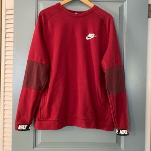 Nike unisex Men’s Large pullover crew neck sweatshirt w/pockets maroon burgundy